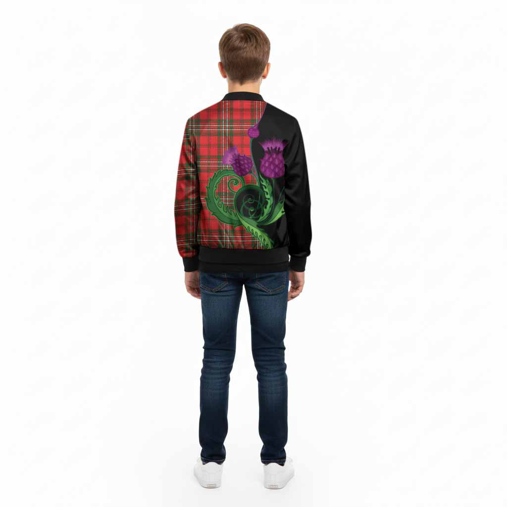 Langlands Tartan Kid Bomber Jacket Traditional Scottish Thistle