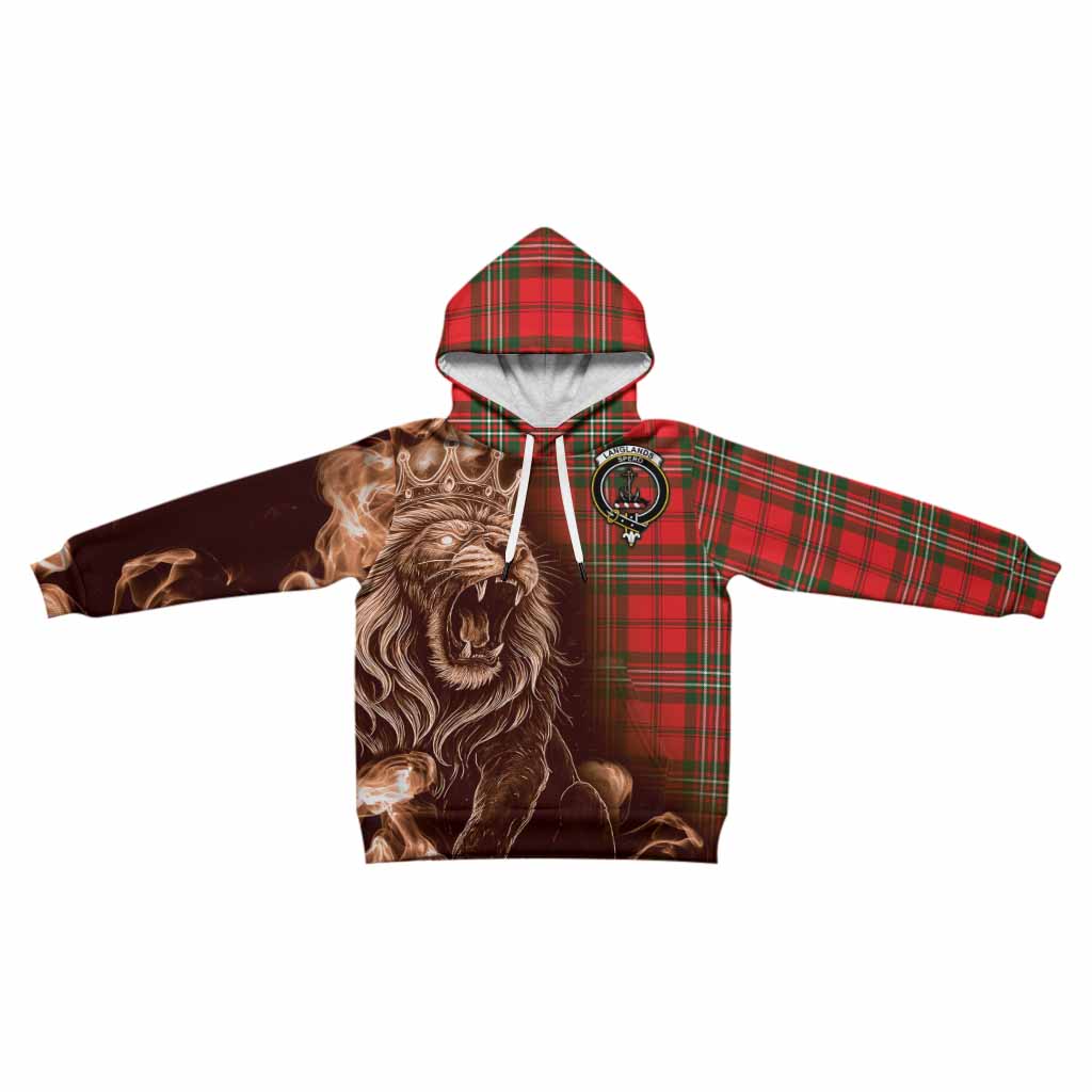 Langlands Tartan Kid Hoodie Roaring Lion Heritage