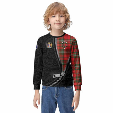 Langlands Tartan Kid Knitted Sweatshirt New Zealand Pattern Unique Zipper Stylized