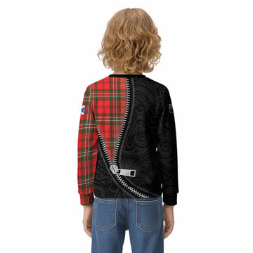 Langlands Tartan Kid Knitted Sweatshirt New Zealand Pattern Unique Zipper Stylized