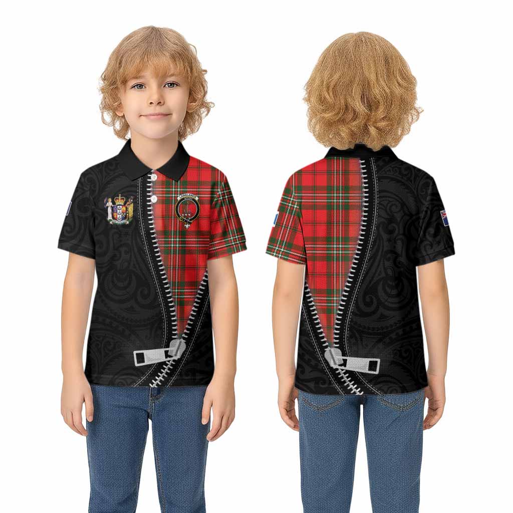 Langlands Tartan Kid Polo Shirt New Zealand Pattern Unique Zipper Stylized