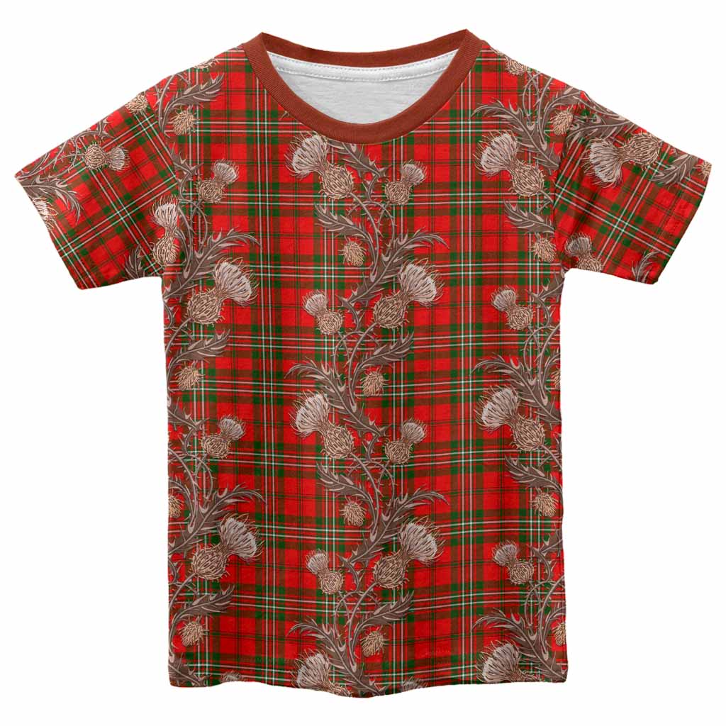 Langlands Tartan Kid T-shirt Seamless Scottish Thistle Flowers