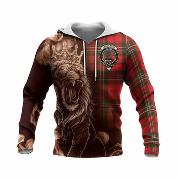 Langlands Tartan Knitted Hoodie Roaring Lion Heritage