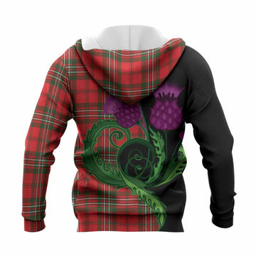 Langlands Tartan Knitted Hoodie Traditional Scottish Thistle