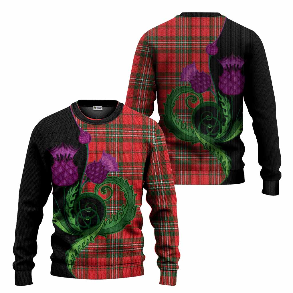 Langlands Tartan Knitted Sweater Traditional Scottish Thistle
