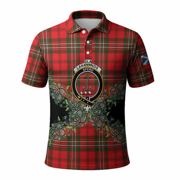 Langlands Tartan Polo Shirt Thistle Scottish Spirit