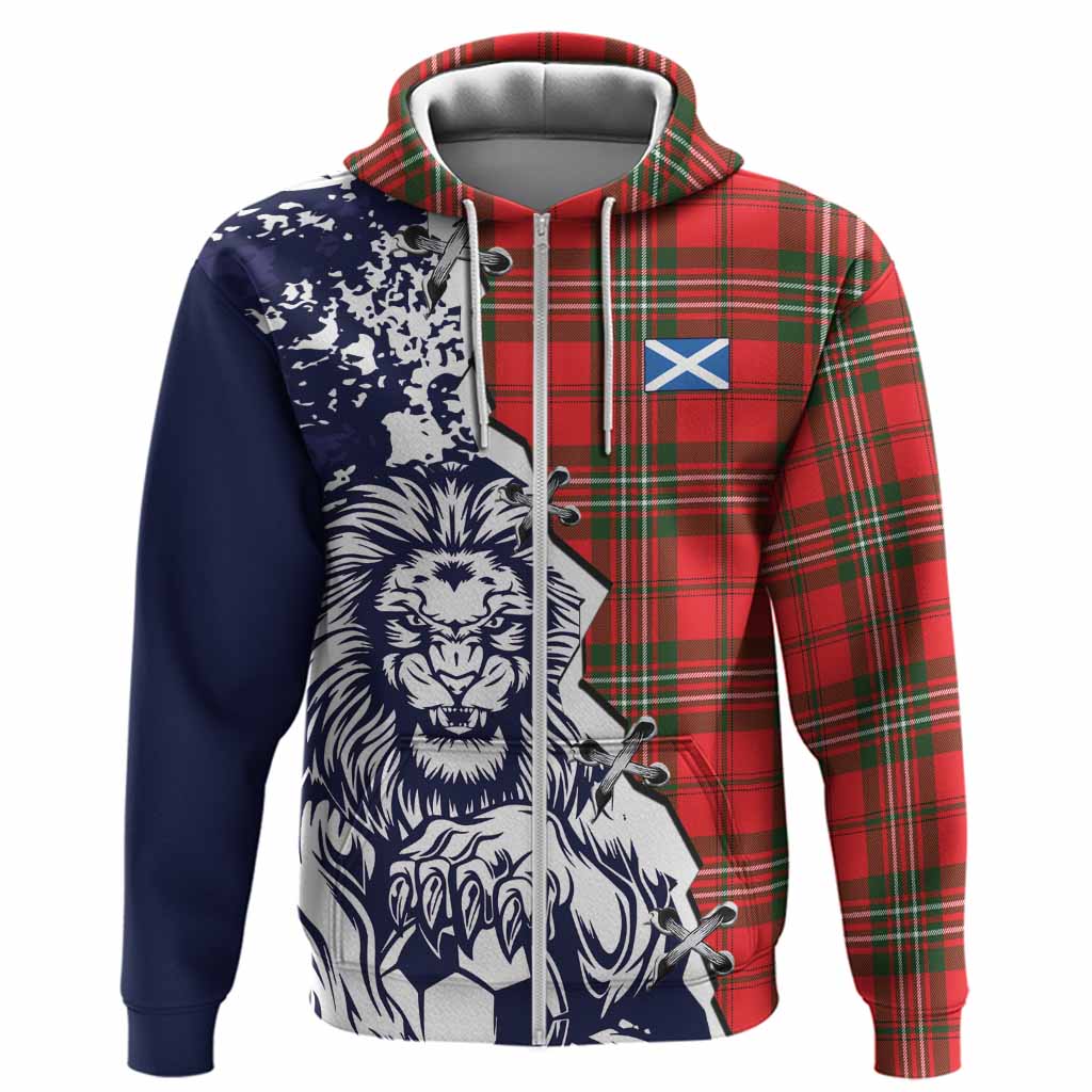 Langlands Tartan Scottish Hoodie Angry Lion With Soccer Ball Style