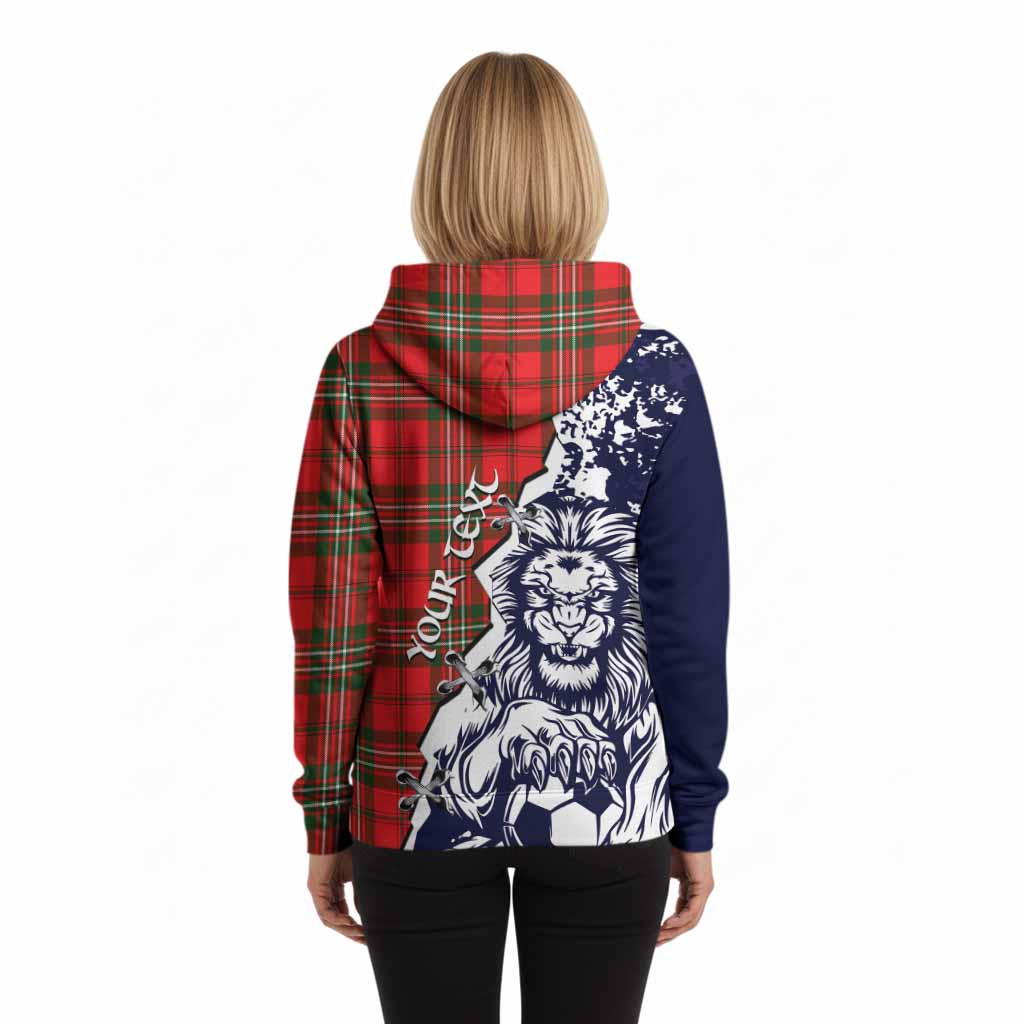 Langlands Tartan Scottish Hoodie Angry Lion With Soccer Ball Style