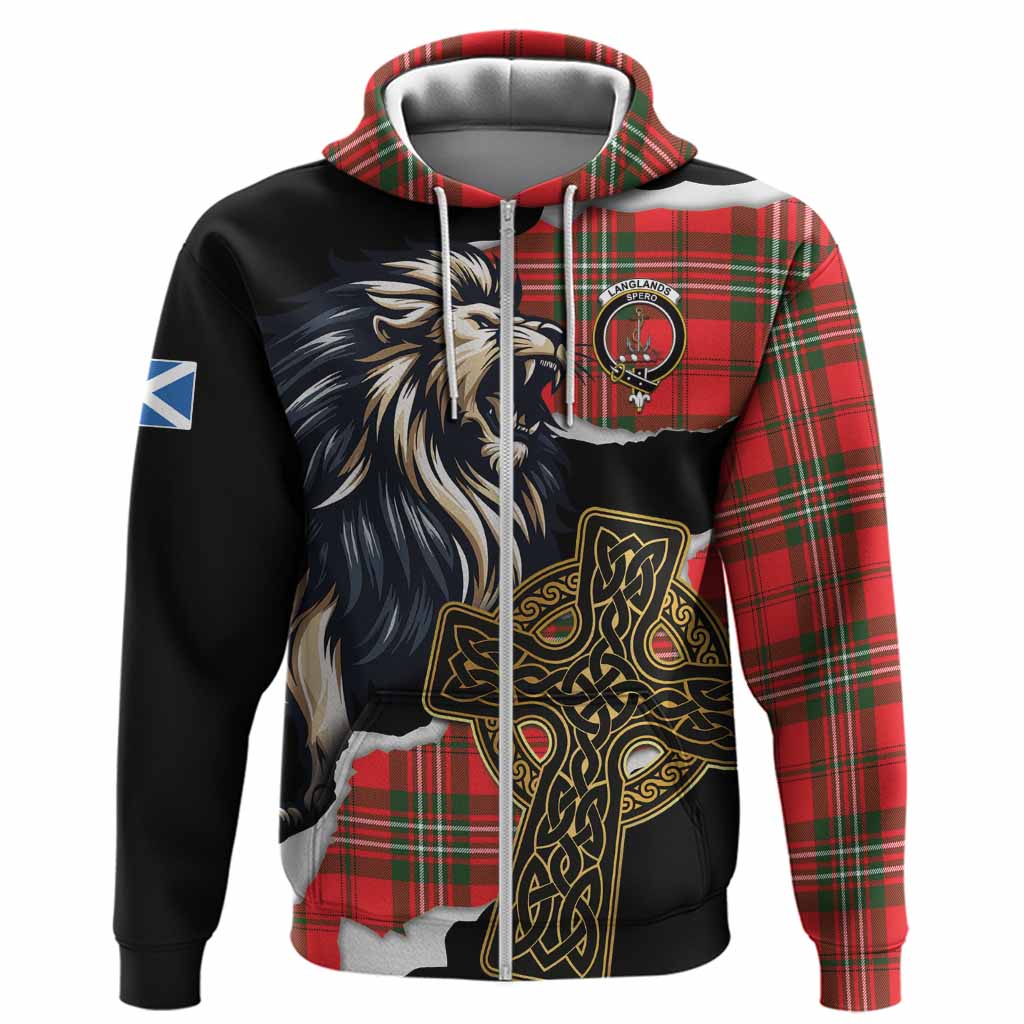 Langlands Tartan Scottish Hoodie Lion Celtic Heritage