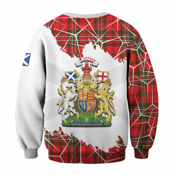 Langlands Tartan Sweatshirt with Family Crest and Lion Rampant Grunge Style