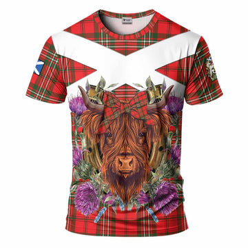 Langlands Tartan T-Shirt Scottish Thistle Heilan Coo