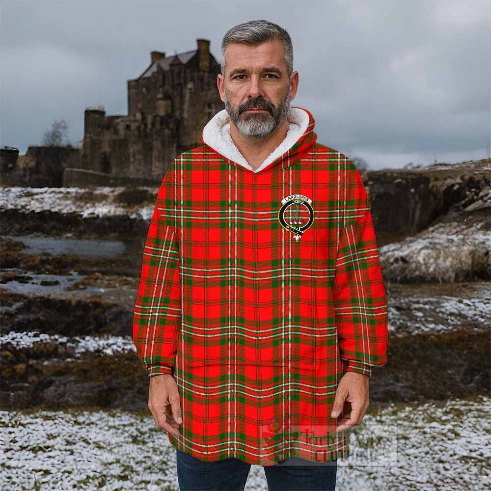 Langlands Tartan Wearable Blanket with Family Crest - Tartan Vibes Clothing