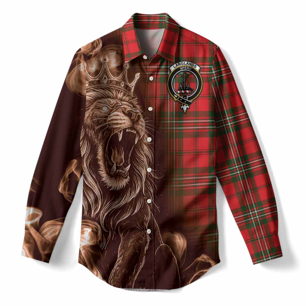 Langlands Tartan Women Casual Shirt Roaring Lion Heritage