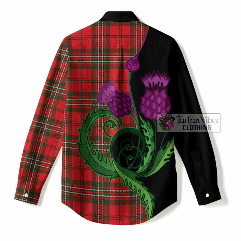 Langlands Tartan Women Casual Shirt Traditional Scottish Thistle