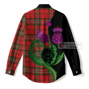 Langlands Tartan Women Casual Shirt Traditional Scottish Thistle