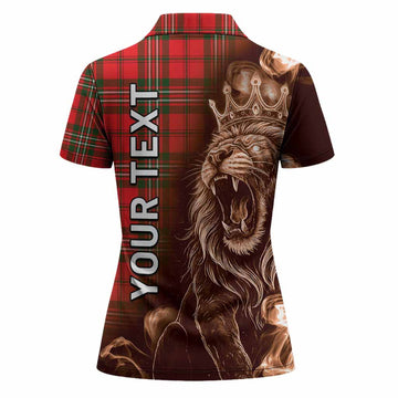 Langlands Tartan Women Polo Shirt Roaring Lion Heritage