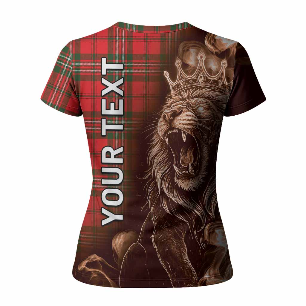 Langlands Tartan Women T shirt Roaring Lion Heritage
