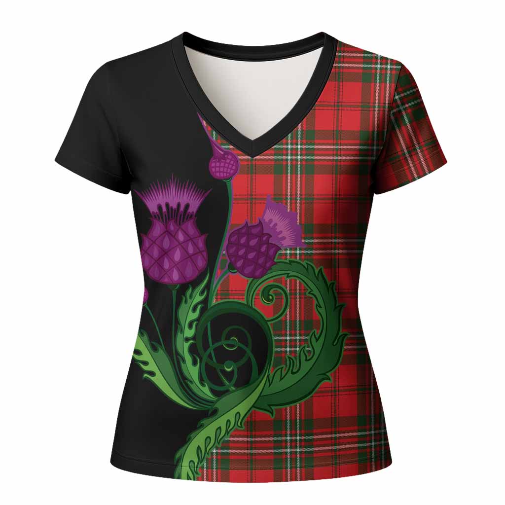 Langlands Tartan Women T shirt Traditional Scottish Thistle