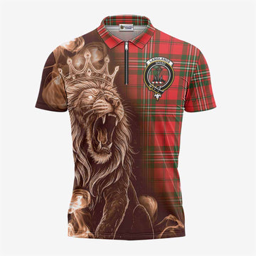 Langlands Tartan Zipper Polo Shirt Roaring Lion Heritage
