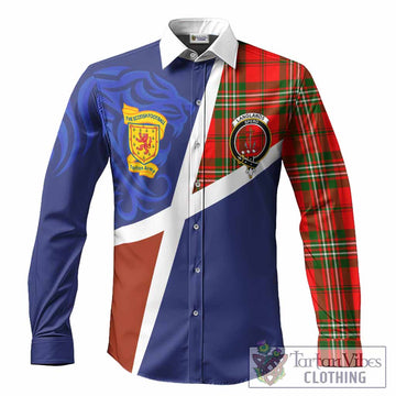 Langlands The Scottish Football Crest Long Sleeve Button Shirts Lion-Tartan Army