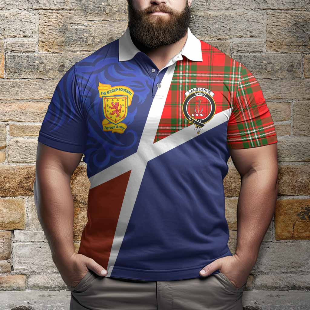 Langlands The Scottish Football Crest Polo Shirt Lion-Tartan Army