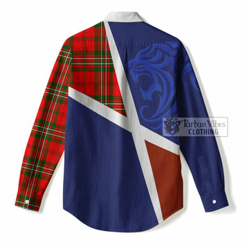 Langlands The Scottish Football Crest Women Casual Shirt Lion-Tartan Army