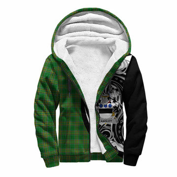 Tartan Vibes Clothing Langley Irish Clan Sherpa Hoodie Celtic Circle Style