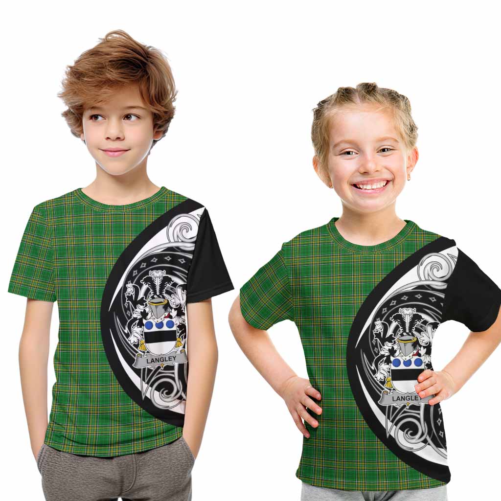 Langley Irish Clan Kid T-Shirt Celtic Circle Style Youth XL Size14 - Tartan Vibes Clothing