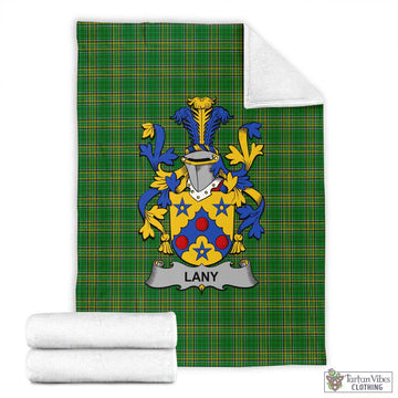 Tartan Vibes Clothing Lany Irish Clan Tartan Blanket with Coat of Arms