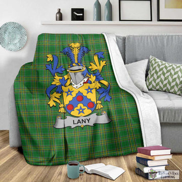 Tartan Vibes Clothing Lany Irish Clan Tartan Blanket with Coat of Arms