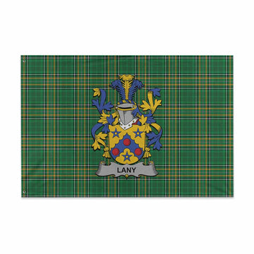 Tartan Vibes Clothing Lany Irish Clan Tartan House Flag with Coat of Arms