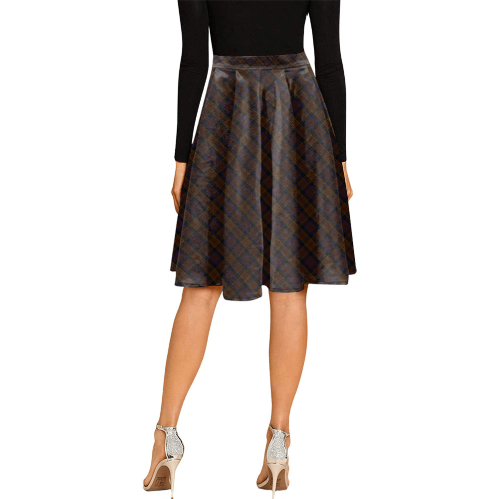 Laois County Ireland Tartan Melete Pleated Midi Skirt Cross Style - Tartan Vibes Clothing
