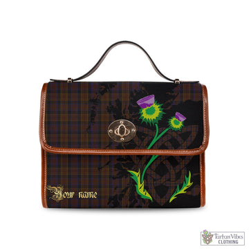 Laois County Ireland Tartan Waterproof Canvas Bag with Scotland Map and Thistle Celtic Accents