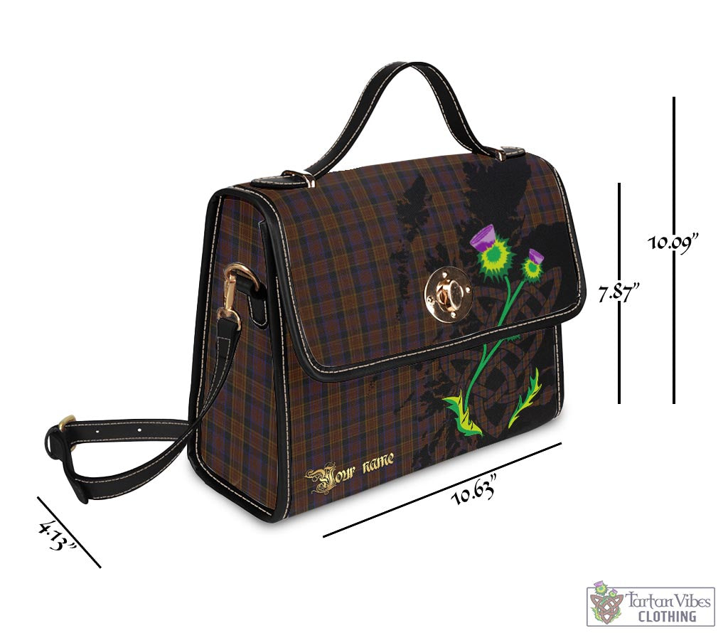 Tartan Vibes Clothing Laois County Ireland Tartan Waterproof Canvas Bag with Scotland Map and Thistle Celtic Accents