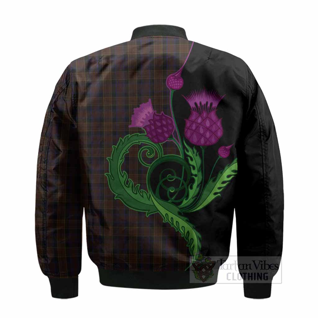 Laois County Ireland Tartan Bomber Jacket Traditional Scottish Thistle