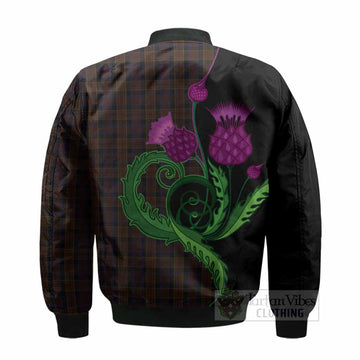 Laois County Ireland Tartan Bomber Jacket Traditional Scottish Thistle