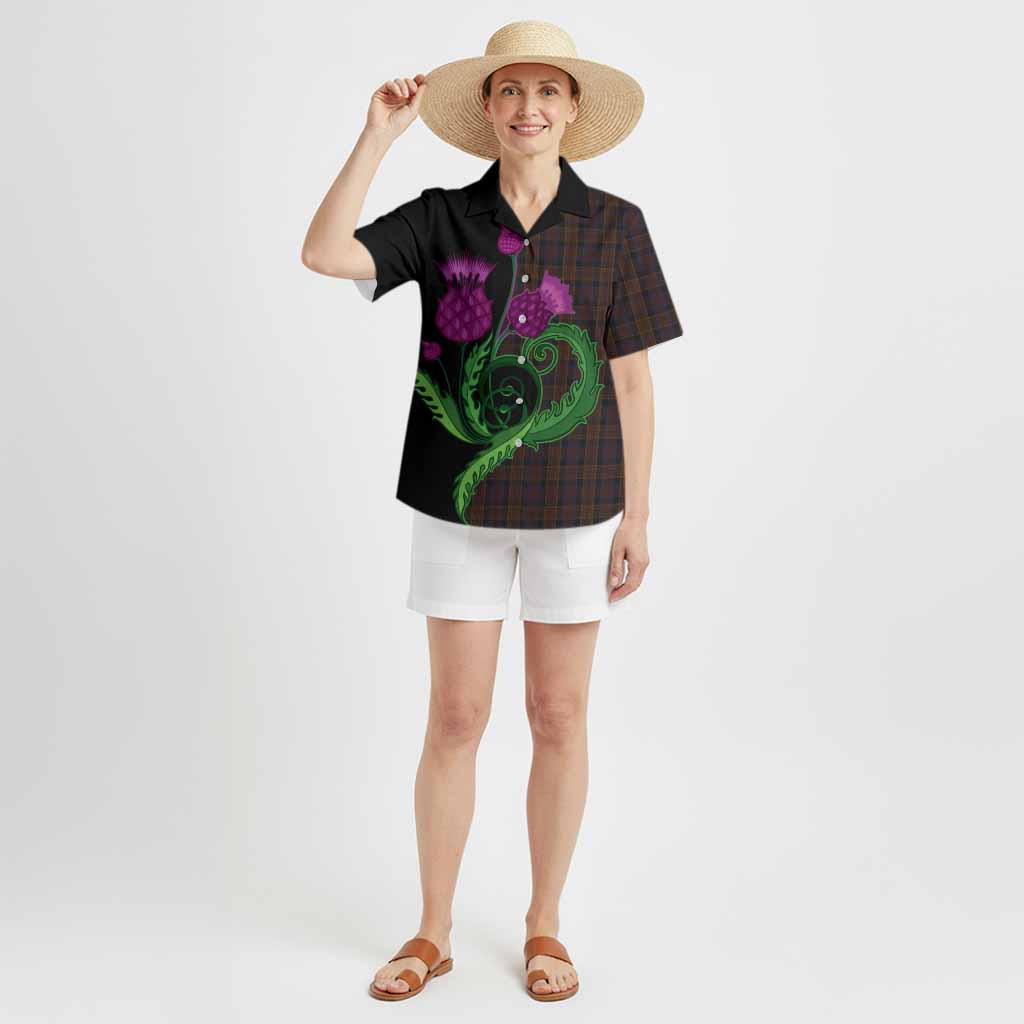 Laois County Ireland Tartan Hawaiian Shirt Traditional Scottish Thistle