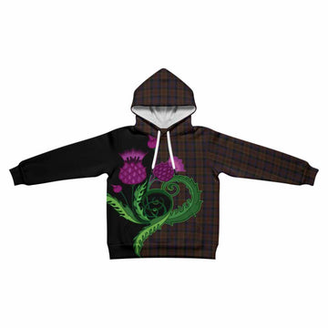 Laois County Ireland Tartan Kid Hoodie Traditional Scottish Thistle