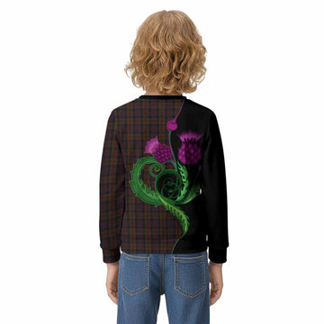 Laois County Ireland Tartan Kid Knitted Sweatshirt Traditional Scottish Thistle