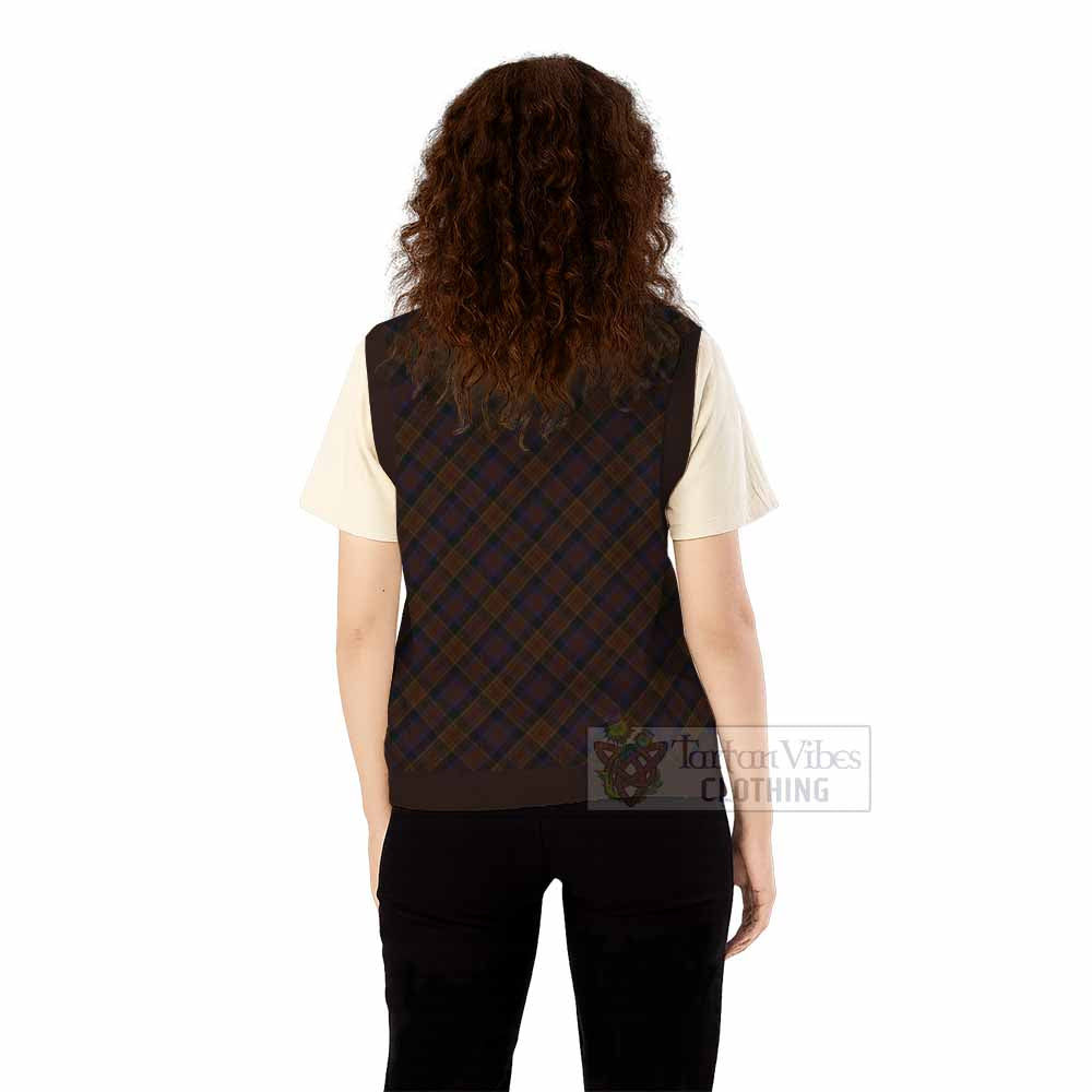 Laois County Ireland Tartan  Knitted V-Neck Vest Cross Style