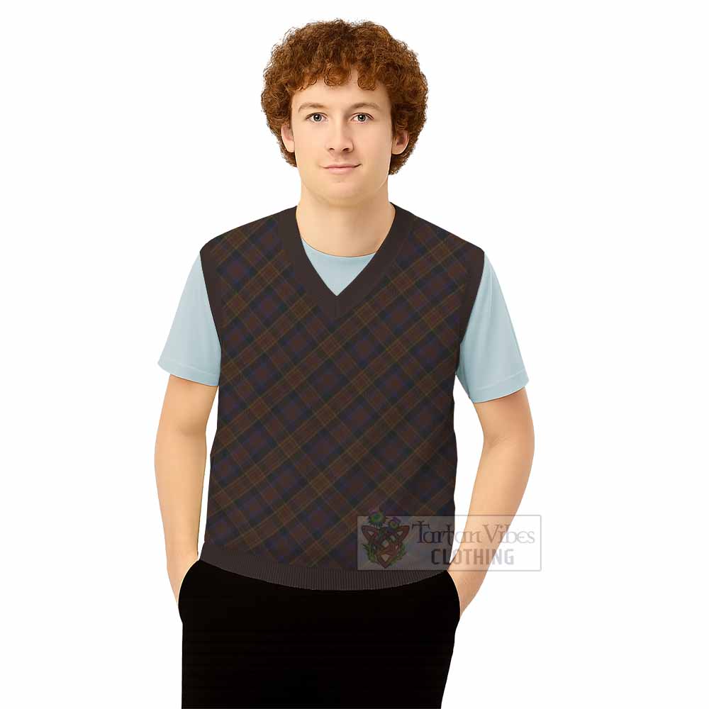 Laois County Ireland Tartan  Knitted V-Neck Vest Cross Style