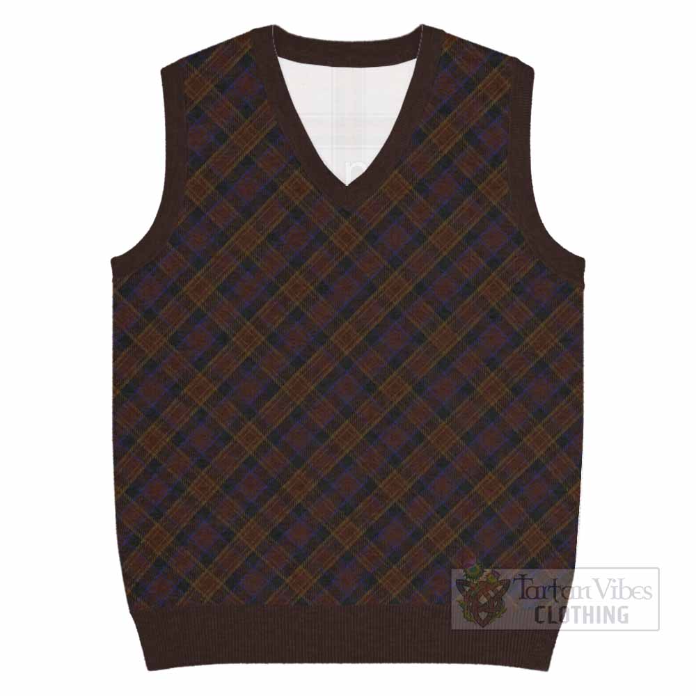 Laois County Ireland Tartan  Knitted V-Neck Vest Cross Style