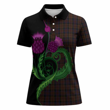 Laois County Ireland Tartan Women Polo Shirt Traditional Scottish Thistle
