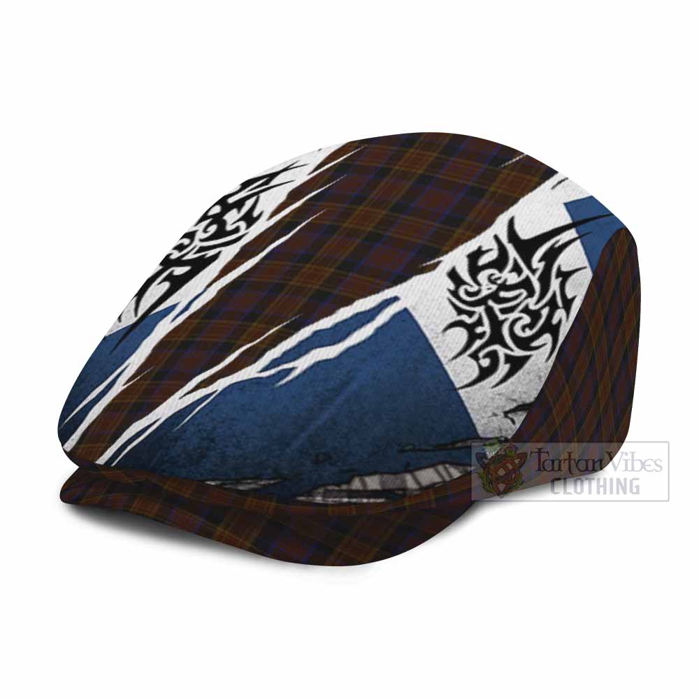 Laois Tartan Flat Cap, Jeff Cap Scotland Flag Ripped Tribal Design