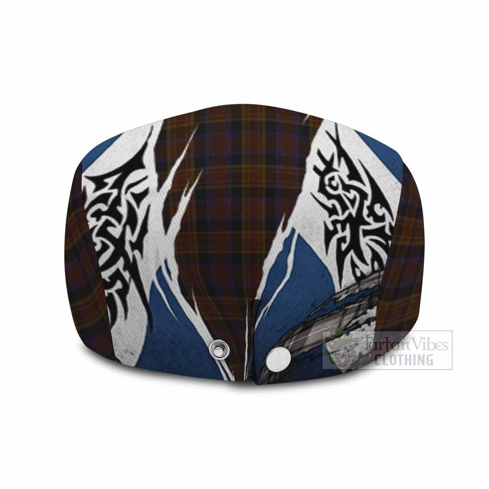 Laois Tartan Flat Cap, Jeff Cap Scotland Flag Ripped Tribal Design