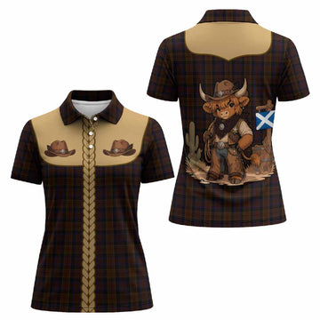Laois Tartan Women Polo Shirt Wee Coo Cowboy Cute Style