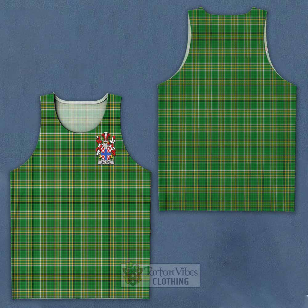 Larkin Irish Clan Tartan Men's Tank Top with Coat of Arms - Tartan Vibes Clothing