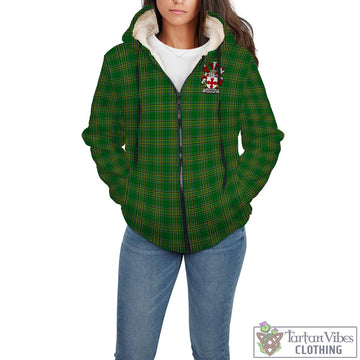 Laurence Irish Clan Tartan Sherpa Hoodie with Coat of Arms - Tartan Vibes Clothing