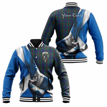 Laurie Tartan Baseball Jacket with Family Crest Scotland Patriotic Style Unisex - Tartan Vibes Clothing