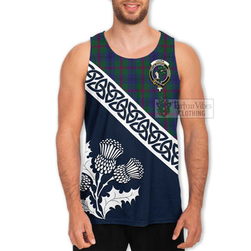Laurie Tartan Men's Tank Top Featuring Thistle and Scotland Map Men - Tartan Vibes Clothing
